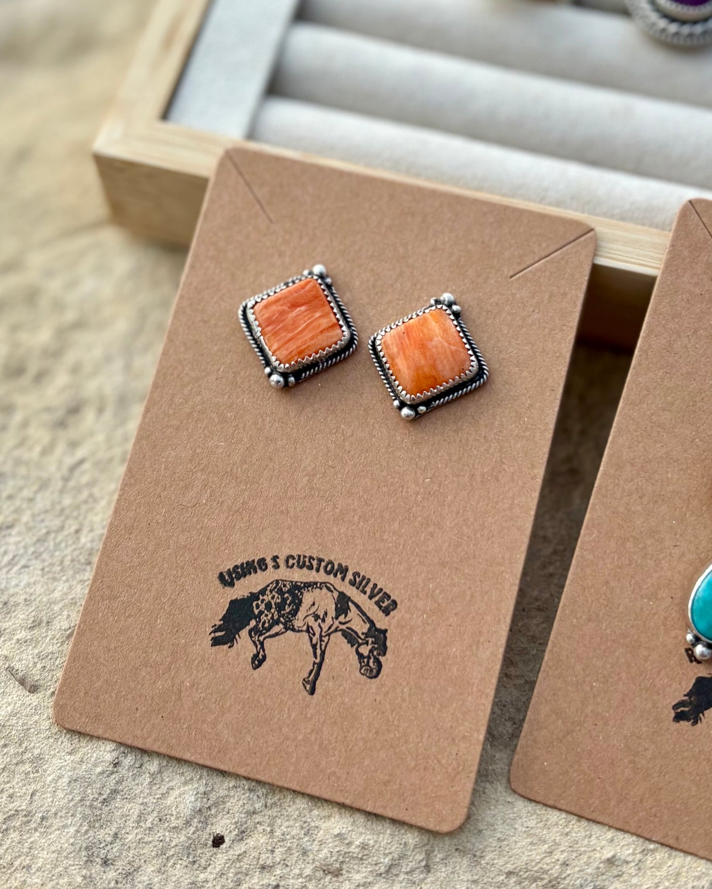 Orange Spiny Studs