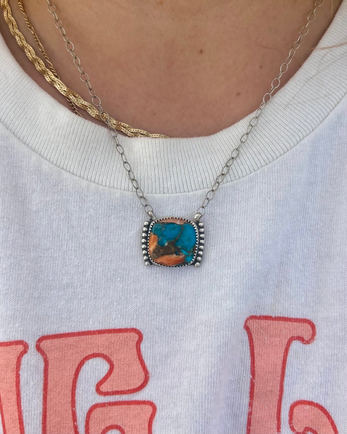 Orange Dahlia Necklace