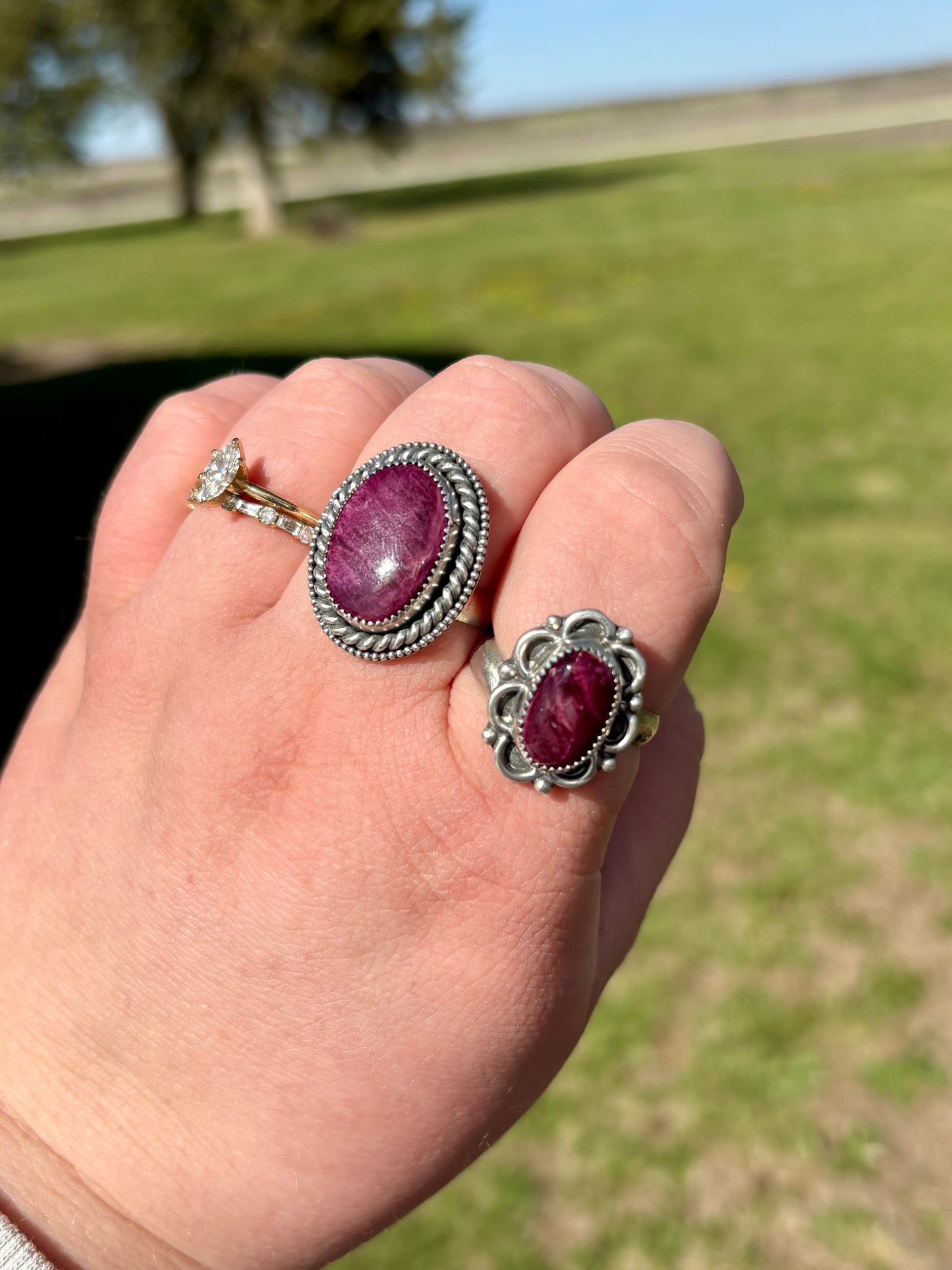 Purple Spiny Ring - Adjustable