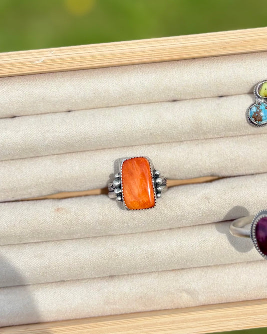 Orange Spiny Ring - 8.5