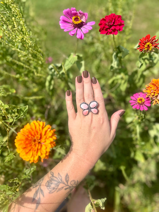 Pink Butterfly Ring