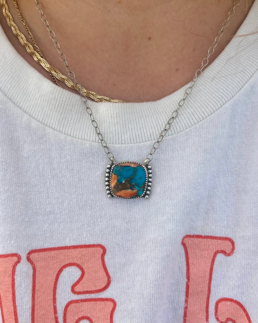 Orange Dahlia Necklace